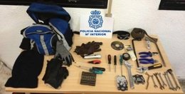 Material requisado por la Policía Nacional