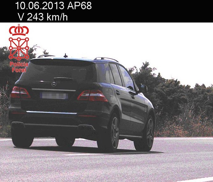 Vehículo que circulaba a 243 km/h por la AP-68 a la altura de Corella