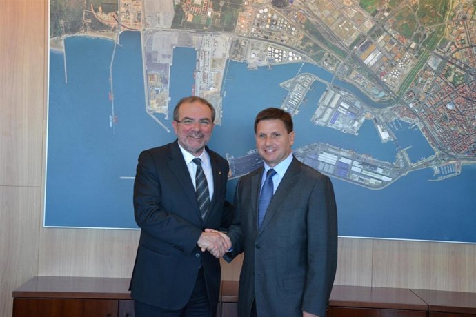 Presidente de la Diputación de Lleida J.Reñé y del Puerto de Tarragona J.Andreu