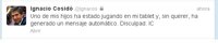 Cosidó aclara que el mensaje sobre el videojuego saltó automáticamente después de que su hijo jugase con su tablet