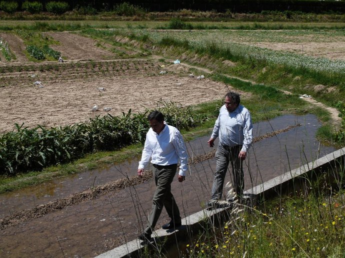 Xavier de Pedro ha visitado este martes la mota reparada de Boquiñeni