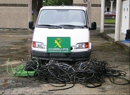 Material intervenido de robo de cobre en la central térmica de As Pontes