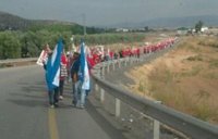 Casi 600 sindicalistas participan en el tercer día de la marcha andaluza por el empleo, que ya entra en Sevilla