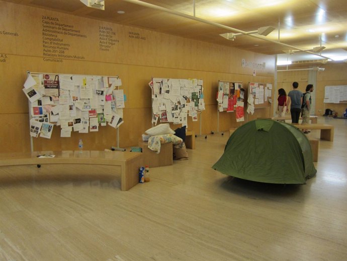 Escola Superior de Música de Catalunya (Esmuc), recortes, acampada