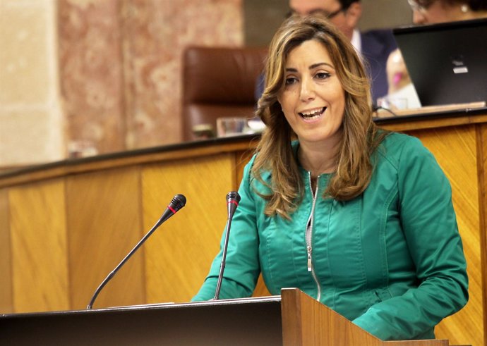 Susana Díaz, ante el Pleno del Parlamento