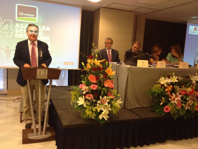 El secretario general del PSRM, durante su intervención en la Asamblea de UCOMUR