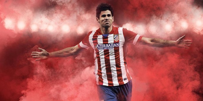 Nueva equipación Atlético de Madrid 2013-2014, Diego Costa