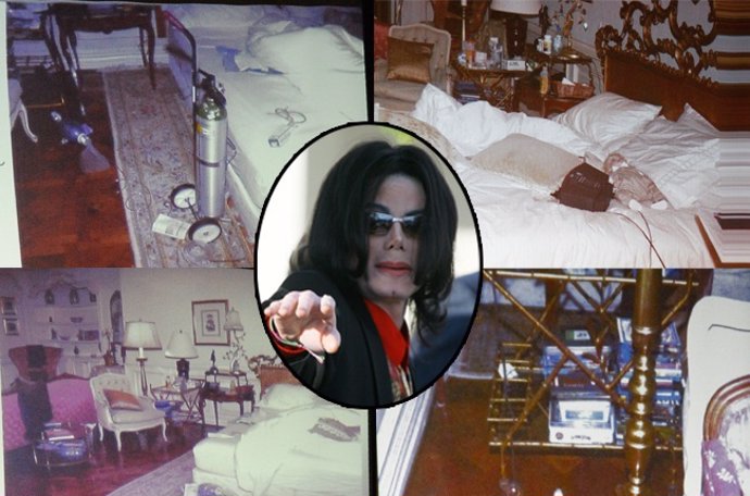 Montaje de las espeluznantes imágenes de la habitación de Michael Jackson