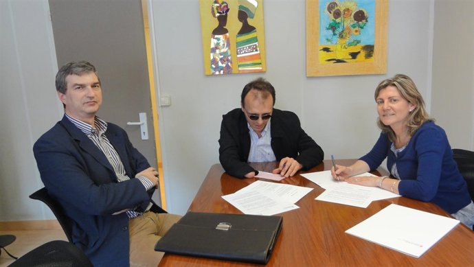 De izda. A dcha.: Echávarri, Gaspar y Botín. 