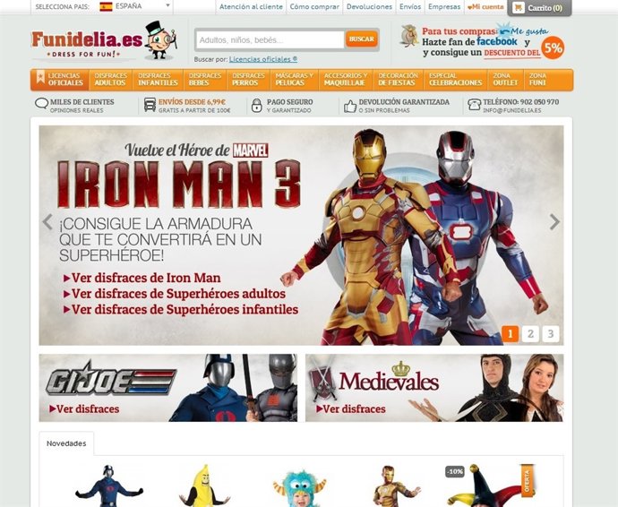 Página web Funidelia