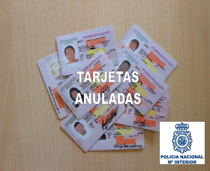 Tarjetas anuladas a detenidos en Ourense