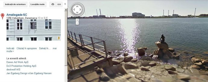La Sirenita de Copenhague desde Street View