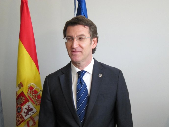 Alberto Núñez Feijóo en un acto en Mos (Pontevedra).