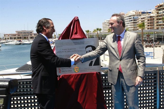 Miguel Zaragoza saluda a Alberto Fabra