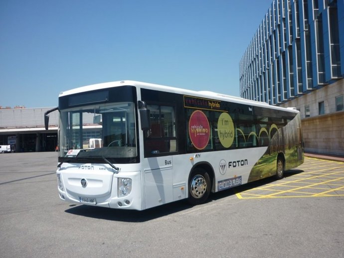 Autobús híbrido del fabricante chino Foton que se probará en Barcelona