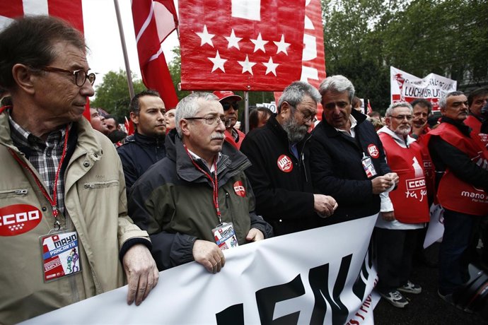 Cabecera de la manifestación del 1 de mayo, Día Internacional del Trabajador