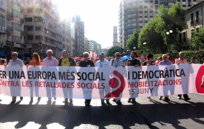 Manifestación por una Europa más social en Valencia