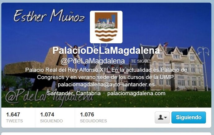 Cuenta del Palacio de la Magdalena en Twitter