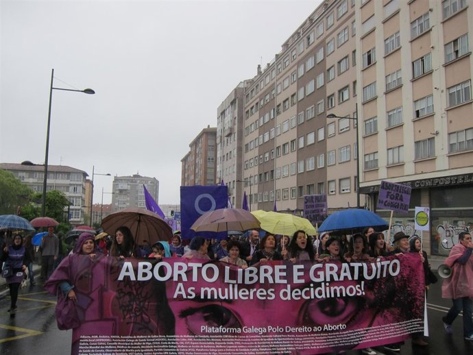 Manifestación en defensa del aborto en Santiago de Compostela