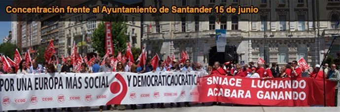 Concentración de los trabajadores de Sniace este sábado en Santander