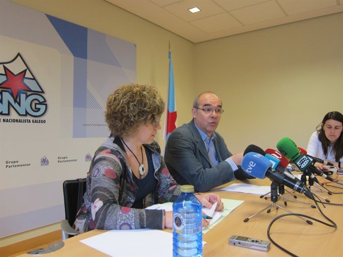Rueda de prensa del BNG en el Parlamento.
