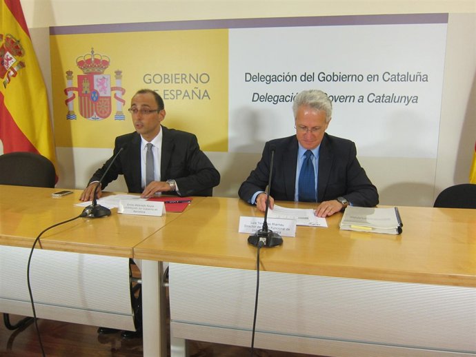 Subdelegado del Gobierno en Barcelona, Emilio Ablanedo, y Luis Terradas