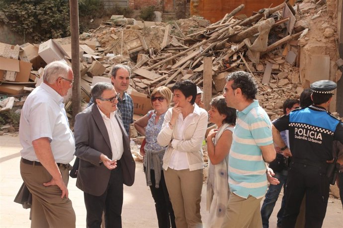 Angel Ros, en una visita a la zona del derrumbe
