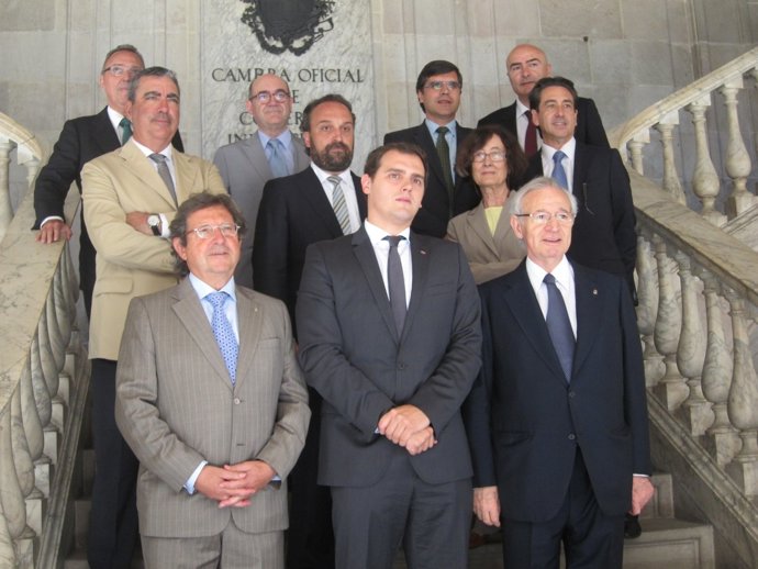 Albert Rivera (C's), Miquel Valls (Cámara de Barcelona), entre otros