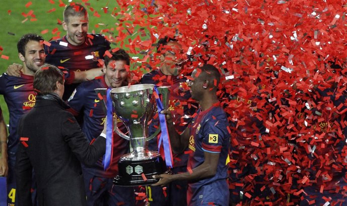 Tito Vilanova Abidal Cesc Messi Adriano Piqué