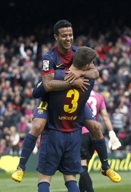 Gerard Piqué y Thiago Alcántara Barcelona