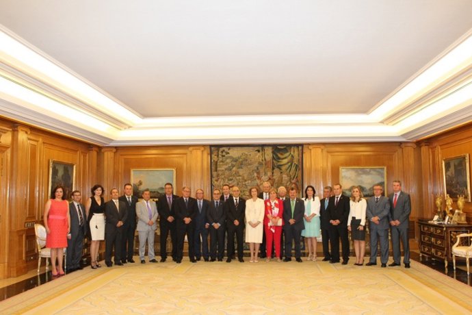 Recepción a alcaldes de la Mancomunidad del Levante por Doña Sofía