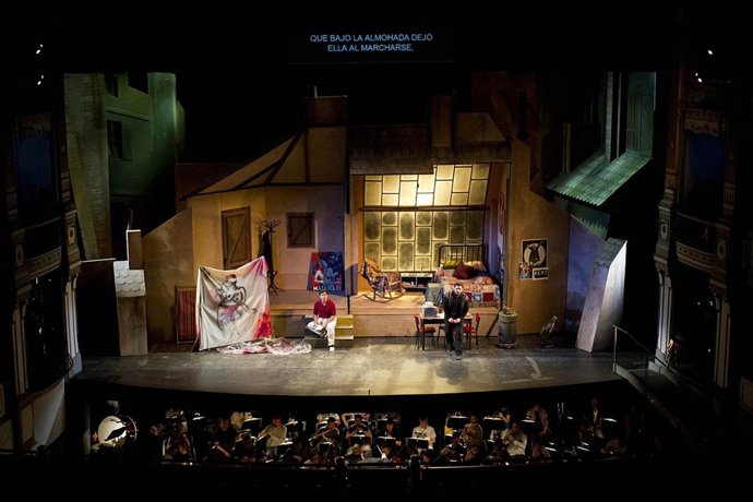 Ensayo general de la puesta en escena de la ópera La bohème 