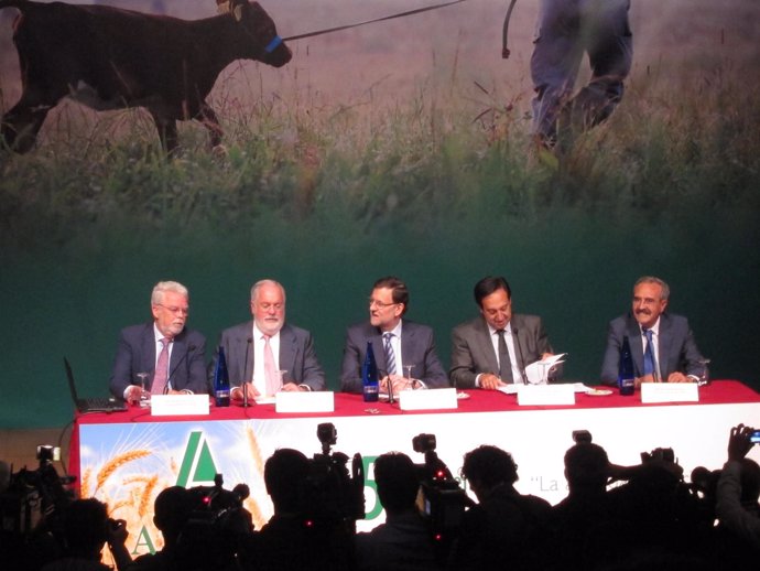 Mariano Rajoy, Miguel Arias Cañete y Pedro Barato