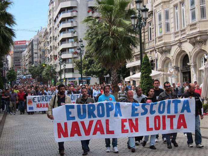 Manifestación del naval en Vigo