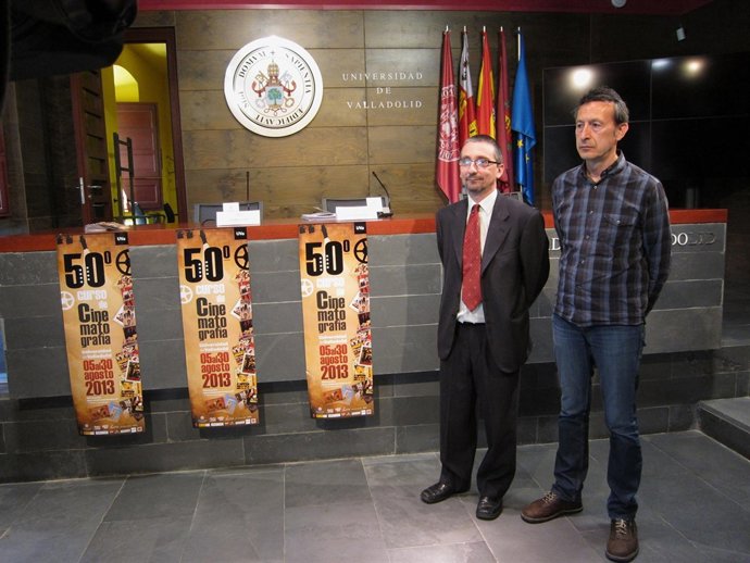 José María Marbán (izq) y Javier Castán presentan el 50º curso de Cine