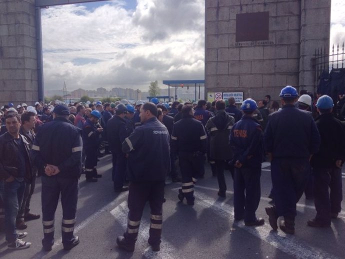Protesta Navantia en apoyo a los astilleros privados en Ferrol