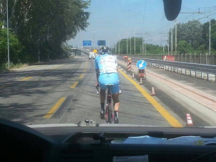 Primeros kilómetros en bici del cartagenero Juan Antonio Conesa