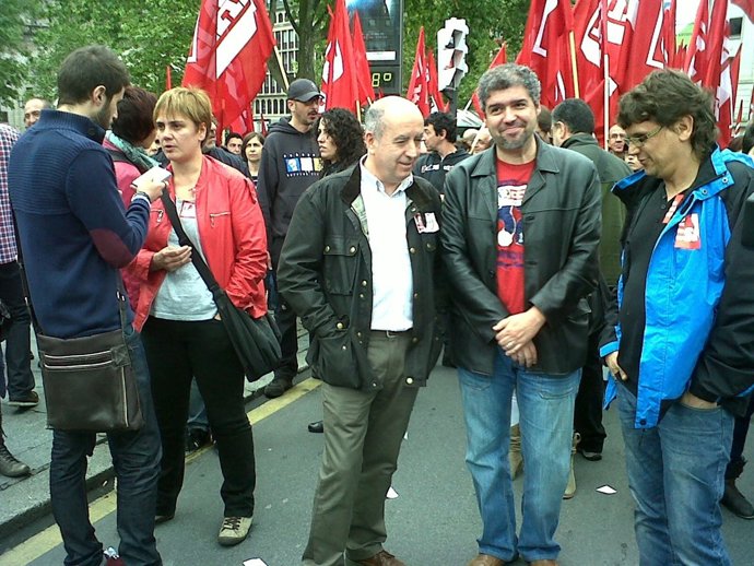 Sordo, Etxaide y Arza. Manifestación