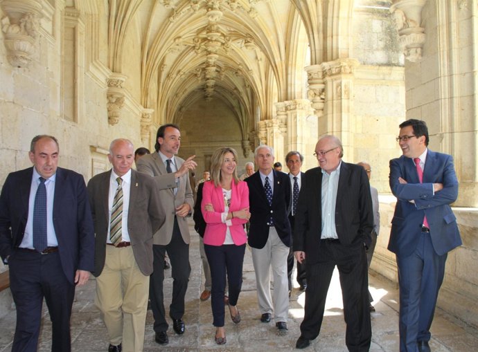 García en el claustro de San Zoilo
