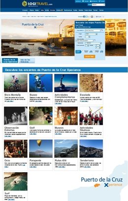 Microsite de Puerto de la Cruz en la web de Logitravel
