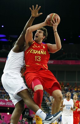 Marc Gasol en el España - Francia en los Juegos Olímpicos