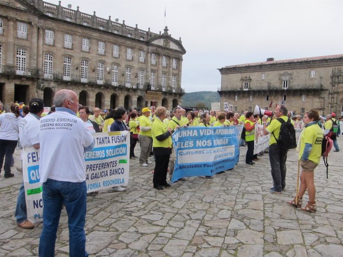 Concentración de afectados por preferentes en el Obradoiro