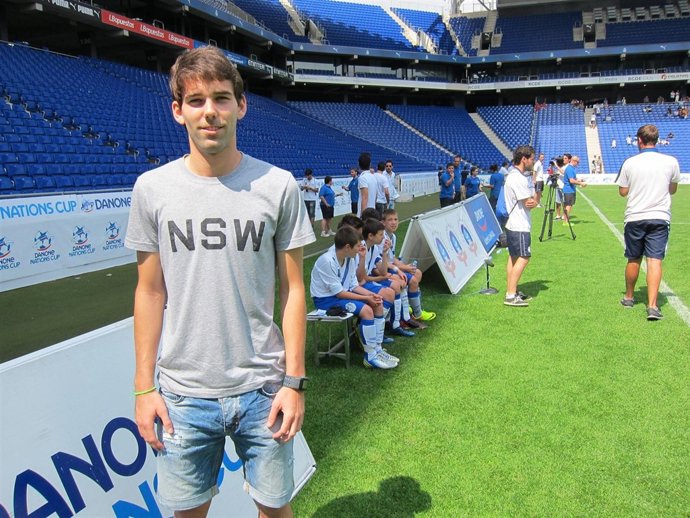 El jugador del Espanyol Víctor Álvarez en la Danone Nations Cup