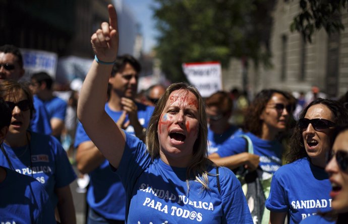 Protesta en Madrid contra la externalización de la Sanidad