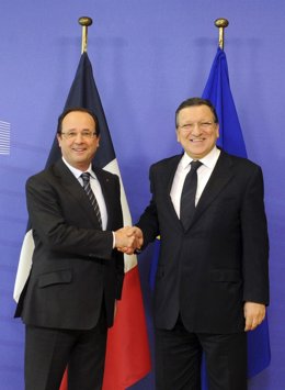 Francois Hollande y Jose Manuel Barroso