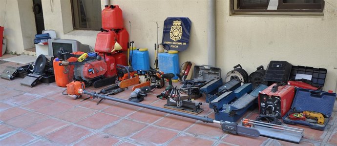 Material intervenido por la Policía Nacional tras ser robado