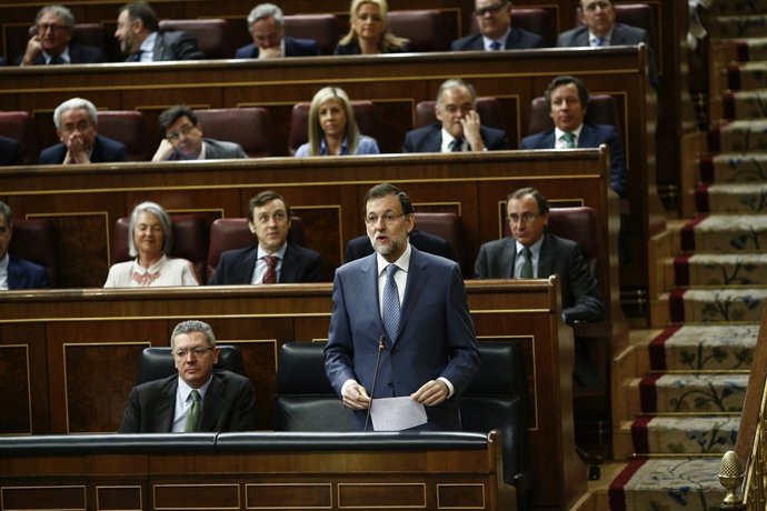 El presidente del Gobierno, Mariano Rajoy, en el Congreso