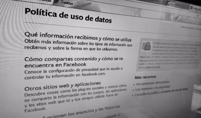 Política de privacidad de la red social Facebook