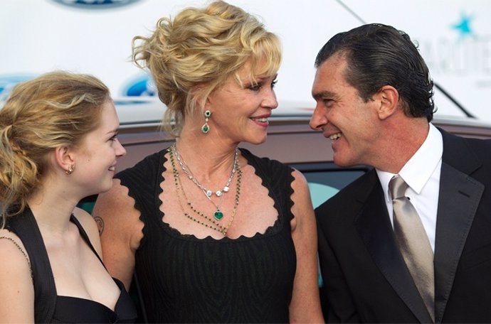 Antonio Banderas con su mujer Melanie Griffith y su hija Stella del Carmen