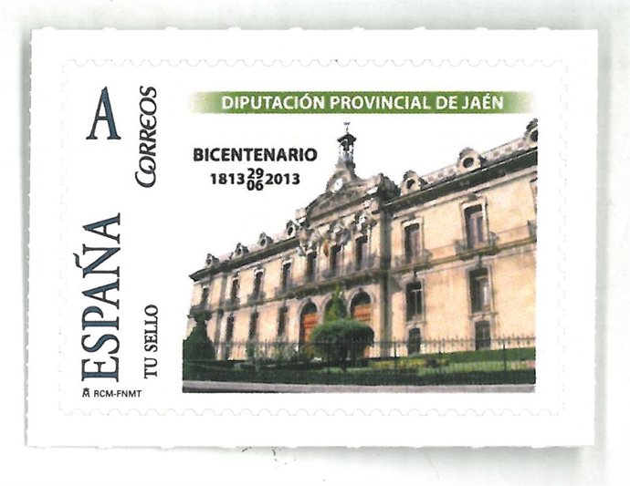 Sello conmemorativo del Bicentenario de la Diputación de Jaén.